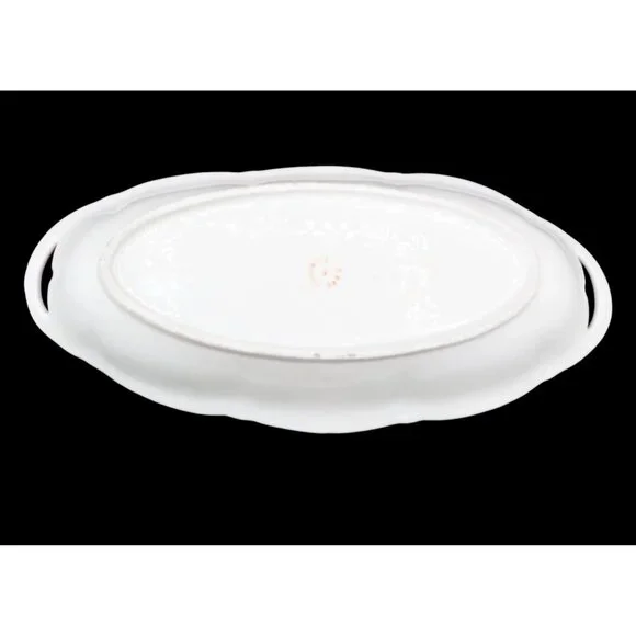 Lusterware Relish Tray Handles Rose Floral Porcelain Dish Vintage German 9.5" - Picture 8 of 15
